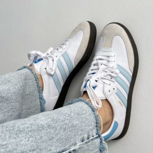 Adidas Samba Branco Azul Adidas Samba Branco Azul