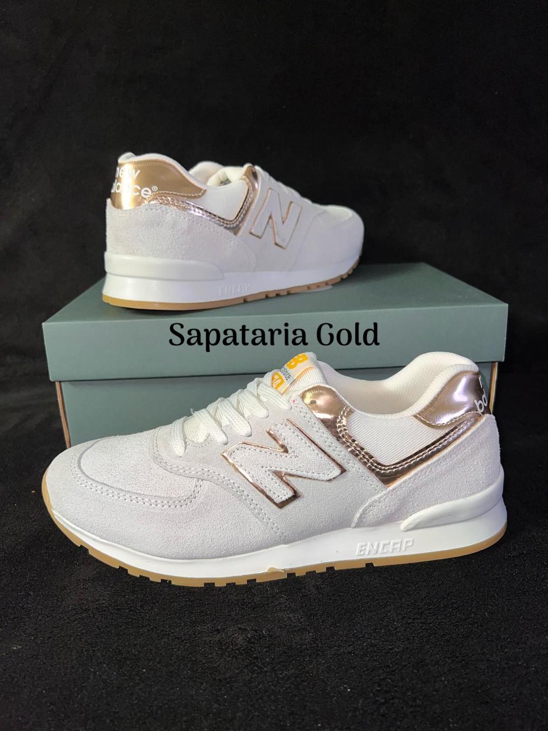 New Balance 574 Branco Bronze New Balance 574 Branco Bronze