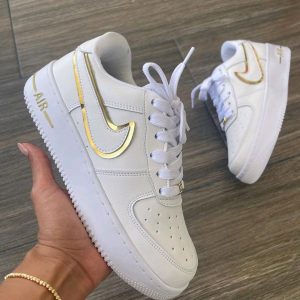 Nike Air Force Branco Dourado Nike Air Force Branco Dourado