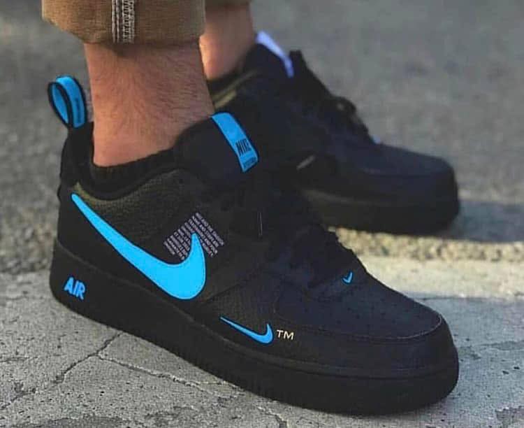 Nike Air Force Tm Preto Azul Nike Air Force Tm Preto Azul